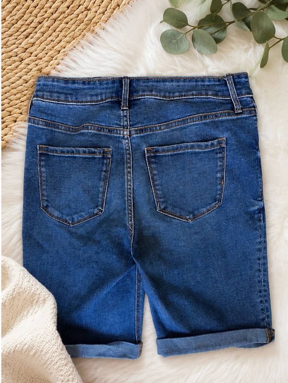 Old Navy Dark Blue Denim Bermuda Shorts - Picture 2 of 2